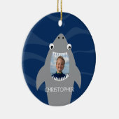 Funny Shark met foto Keramisch Ornament (Rechts)