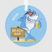 Funny Shark nom personnalisé ornement (dos)
