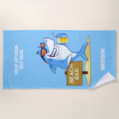 Funny Shark nom personnalisé serviette de plage (Devant)