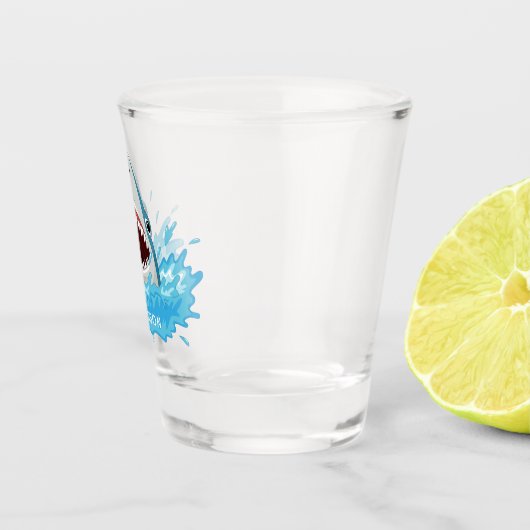 Funny Shark, photo de nom personnalisé en verre (Droite)