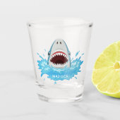 Funny Shark, photo de nom personnalisé en verre (Devant)