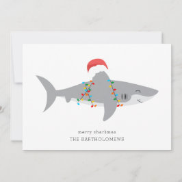 Funny Shark Photo Holiday Card Feestdagenkaart