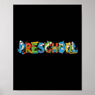 Funny Shark Preschool Pre K Terug naar school Kind Poster