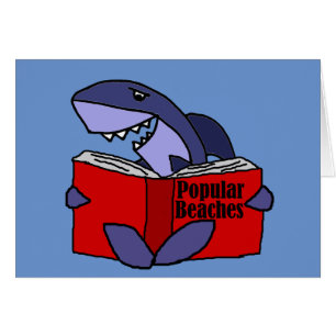 Funny Shark Reading Popular Beaches Book