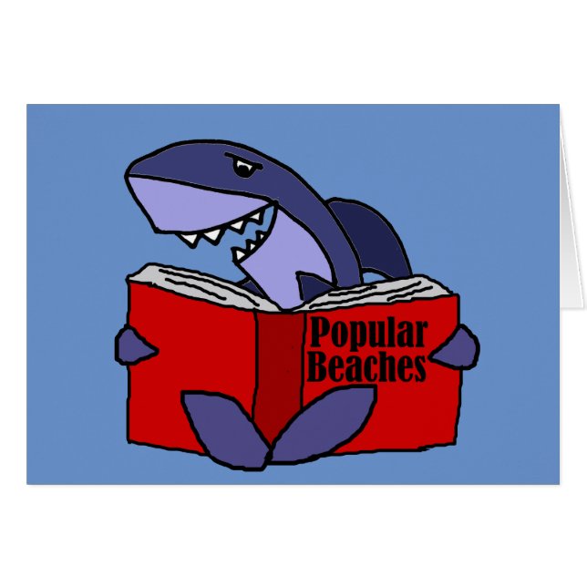 Funny Shark Reading Popular Beaches Book (Voorkant Horizontaal)