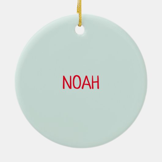 Funny Shark Round-kerstversiering Keramisch Ornament (Achterkant)