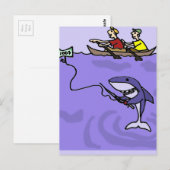 Funny Shark Vist met Money Briefkaart (Voorkant / Achterkant)
