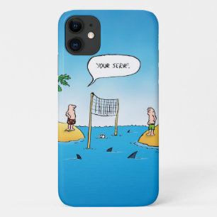 Funny Shark Volleyball Cartoon iPhone 11 Hoesje