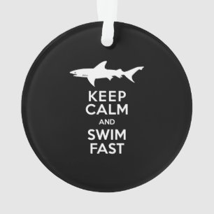 Funny Shark Warning - Houd kalm en snel zwemmen Ornament