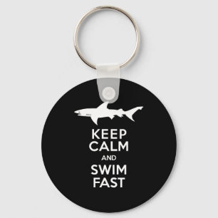Funny Shark Warning - Houd kalm en snel zwemmen Sleutelhanger