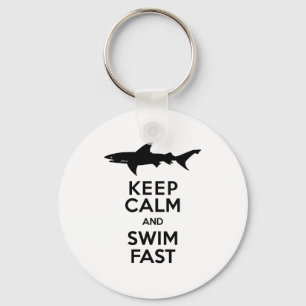 Funny Shark Warning - Houd kalm en snel zwemmen Sleutelhanger