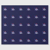 Funny Shark Wearing Santa Hat Kerstworp Cadeaupapier (Vlak)