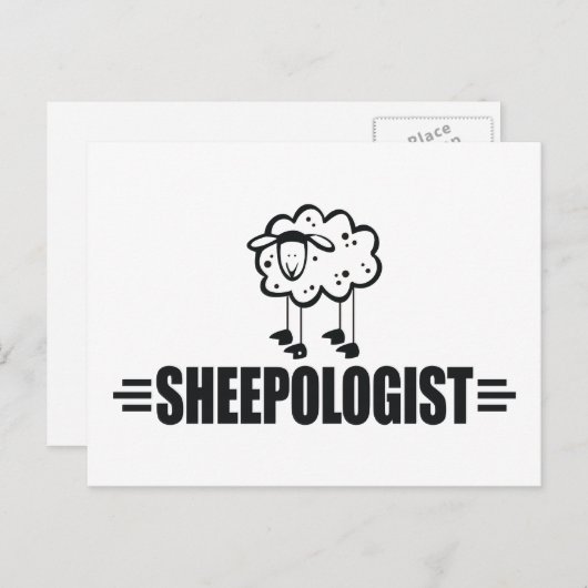 Funny Sheep Briefkaart (Voorkant / Achterkant)