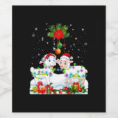 Funny Sheep Christmas Tree | Xmas Animal Gift Wijn Etiket (Enkel label)