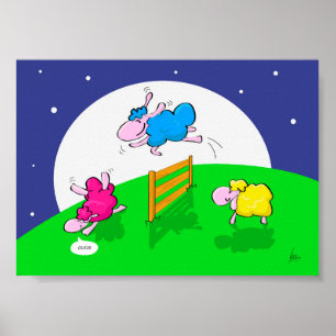 Funny Sheep Counting Poster