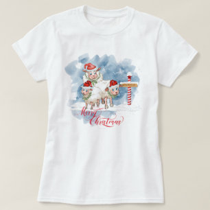 Funny Sheep Lovers Kerstmis Noordpool T-shirt