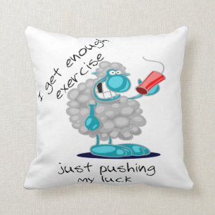 Funny Sheep met Dynamite Pushing My Luck Pillow Kussen