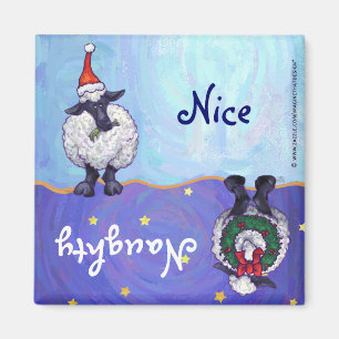 Funny Sheep Naughty Nice Holiday Magnet Magneet