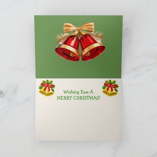 Funny Sheep Pun Kaart kerstfeestdag (Binnen)