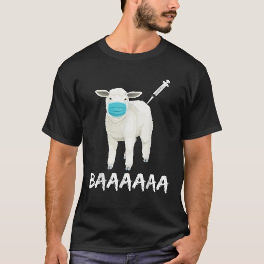 Funny Sheep Wearing Mask Anti Vaccine for Farmer F T-shirt (Voorkant)