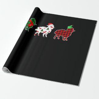 Funny Sheep Xmas Tree Lights | Red Plaid Gift Cadeaupapier