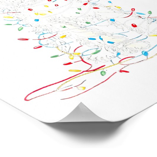 Funny Sheepadoodle Christmas Graphics Dog Lights L Poster (Hoek)