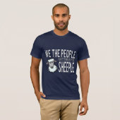 Funny Sheeple Warning Sign Dark T-Shirt (Voorkant volledig)