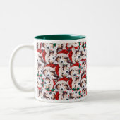Funny Sheltie Kerstpattern Tweekleurige Koffiemok (Links)