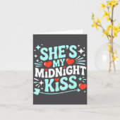 Funny She's My Midnight Kiss Valentine Matching Co Kaart (Gele Bloem)