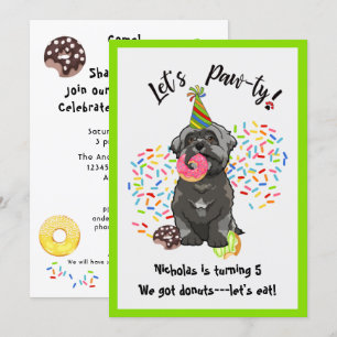 Funny Shih Tsu Dog Donuts Birthday Party Kaart