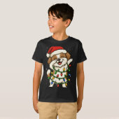 Funny Shih Tzu Dabbing Christmas Lights Xmas Mom D T-shirt (Voorkant volledig)