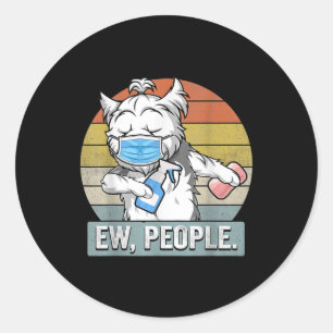Funny Shih Tzu Dog Ew Mensen die een gezicht trekk Ronde Sticker