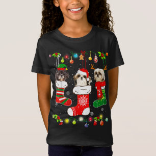 Funny Shih Tzu Dog kerstlampjes Puppy Dog Love T-shirt
