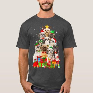Funny Shih Tzu-kerstboom lampjes Puppy Dog T-shirt