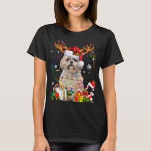 Funny Shih Tzu Kerstrenderende kerstlichten T-shirt