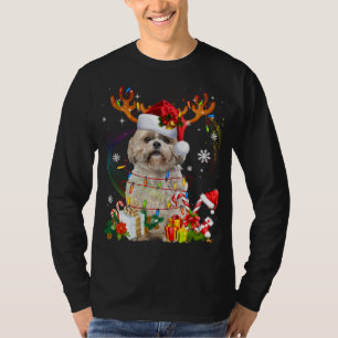Funny Shih Tzu Kerstrenderende kerstlichten T-shirt