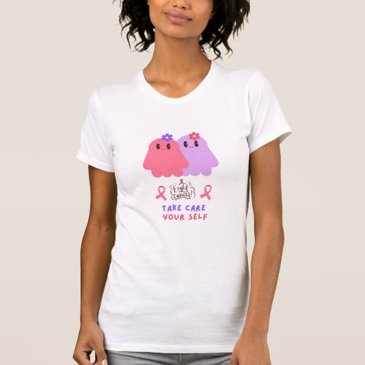  funny shirt breast cancer awareness  with ghost (Voorkant)