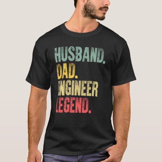 Funny  Shirt Husband Dad Engineer Legend Re (Voorkant)