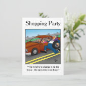 Funny Shopping Excursions Invitations Kaart (Staand voorkant)
