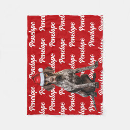 Funny Shorthair Pointer Dog Name Pattern Christmas Fleece Deken