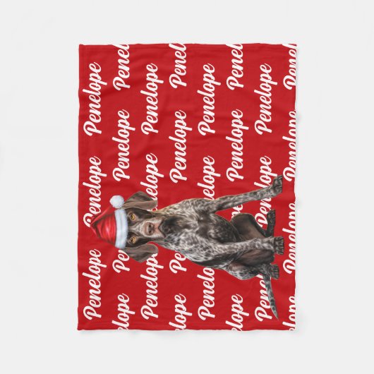 Funny Shorthair Pointer Dog Name Pattern Christmas Fleece Deken (Voorkant)