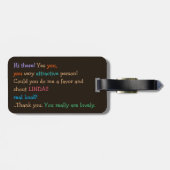 Funny Shout My Name Humor Custom Travel Luggable Bagagelabel (Achterkant horizontaal)