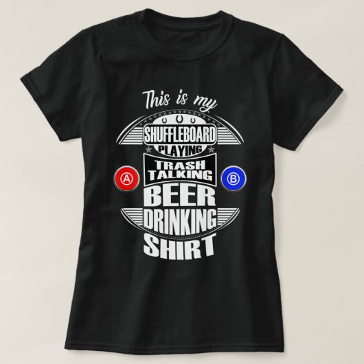 Funny Shuffleboard Spelend League Beer Drink Gi T-shirt (Design voorkant)