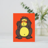 Funny shy gorilla briefkaart (Staand voorkant)