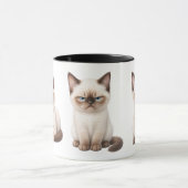 Funny Siamese Cat Expressions Coffee Mug (Centre)