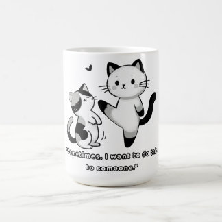Funny Siamese Cat Kick Illustration Koffiemok