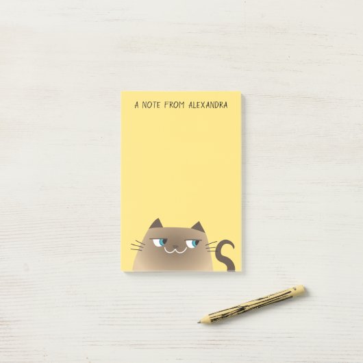Funny Siamese Cat Post-it® Notes (Op bureau)