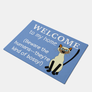 Funny Siamese Cat Welcome Doormat Aangepaste kleur Deurmat