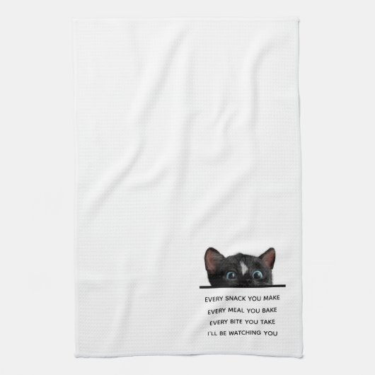 Funny Siamese Peaking Kitty Chat Serviettes de cui (Vertical)