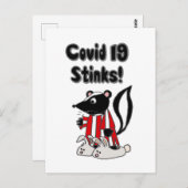 Funny Sick Skunk Covid 19 Stinks Briefkaart (Voorkant / Achterkant)